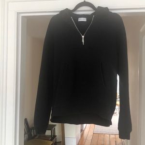 John Elliott black quarter zip hoodie